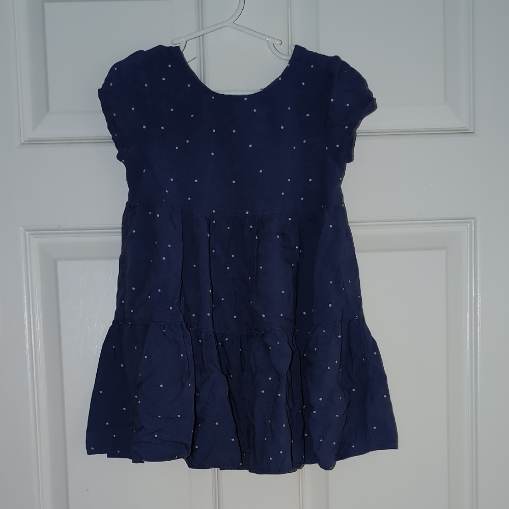 Cat & Jack Navy Blue Polka Dot Kids Casual Dress